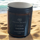 Precious Delights Blood Orange Scented Soy Candle | Hand-Poured 7Oz Black Glass Jar | Long-Lasting Aromatherapy Candle | Natural Soy Wax With Essential Oils For Home, Relaxation, Stress Relief & Gifts