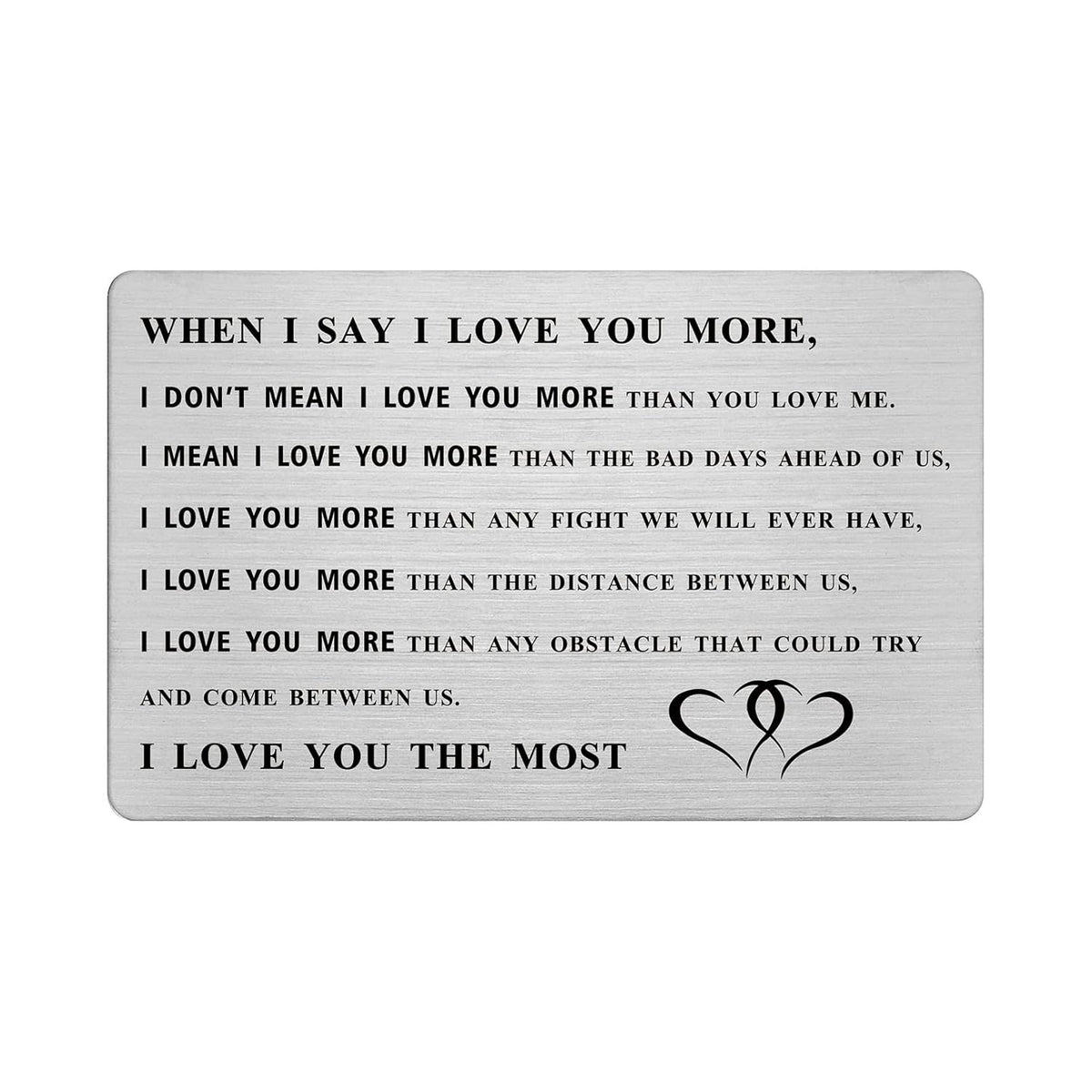 I Love You More Engraved Wallet Card, Birthday Gifts For Boyfriend Anniversary Card For Husband, I Love My Boyfriend Birthday Gift Ideas