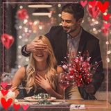 8Pcs Valentines Day Decorations Flowers Artificial Berry Floral,Red Pink White Valentine Heart Shaped Branches Gifts For Home,Valentines Party Decor,Wedding,New Year Decor