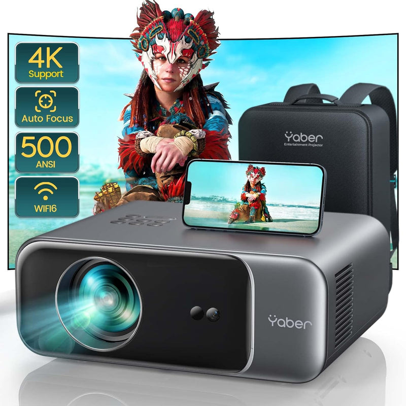 [Auto Focus] Pro V9 4K Projector With Wifi 6 And Bluetooth 5.2, 500 Ansi Nativ