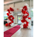 Red And White Balloons Garland Arch Kit With Stars 200Pcs - 5 10 12 18 22 Inch Balloon And Confetti Balloons For Valentine'S Day Christmas Engagement Birthday Anniversary Party Decorations