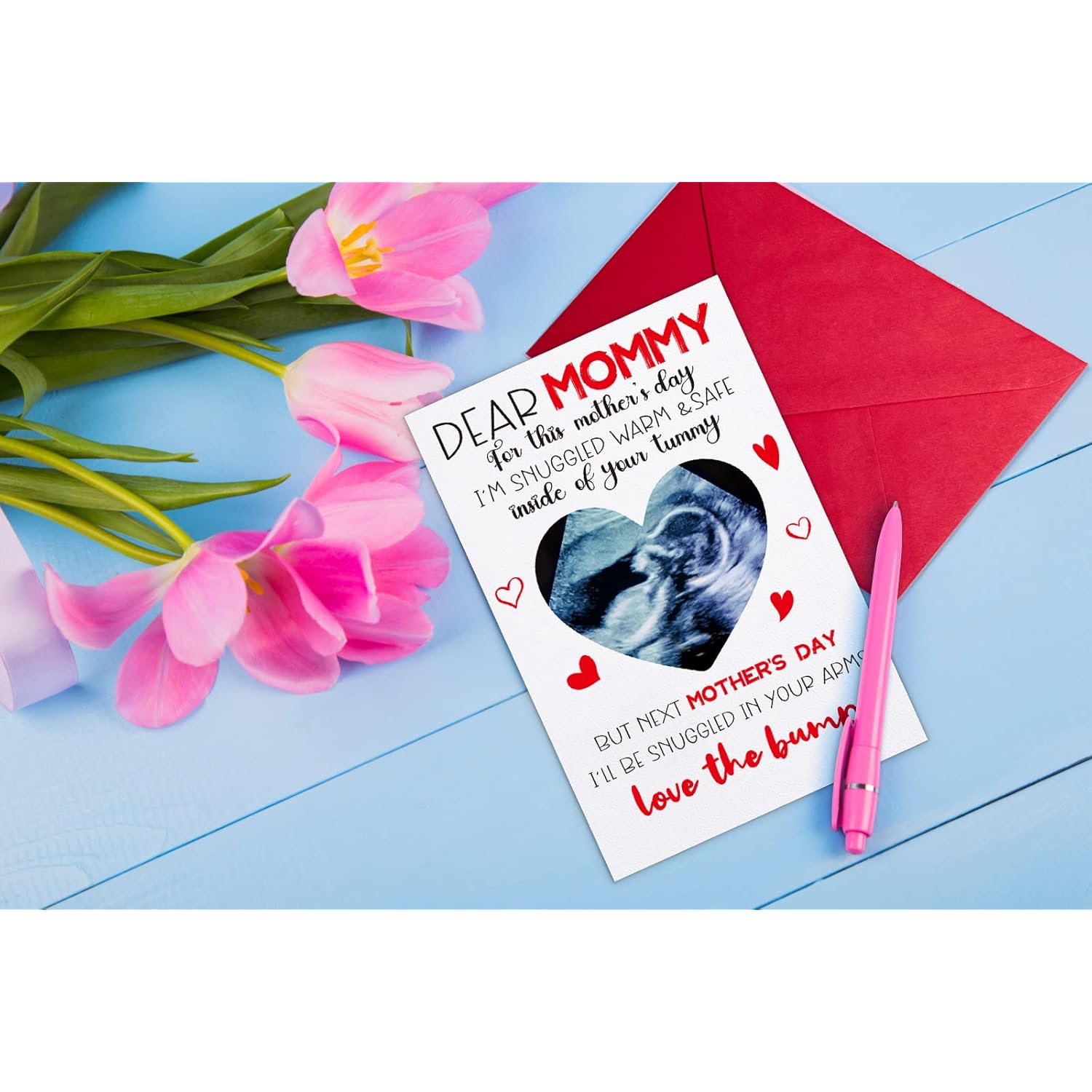 Happy First Mothers Day Card - Funny Mom To Be Mothers Day Card With Envelope Photo Insert Happy Gift Pregnancy Gift For Expecting Mom