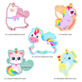 Valentine Boxes For Kids - Unicorn Valentine Day Cards For Kids School Classroom Party Favor Boys Girls Gifts Exchange & Greeting, Include 1 Mailbox, 32 Valentine Cards, 1 Teacher Card
