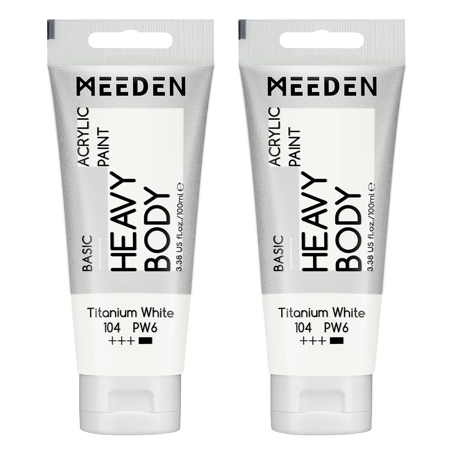 Titanium White Acrylic Paint: Pack Of 2 Heavy Body Acrylic Paints (100Ml/3.38Oz X 2 Tubes)