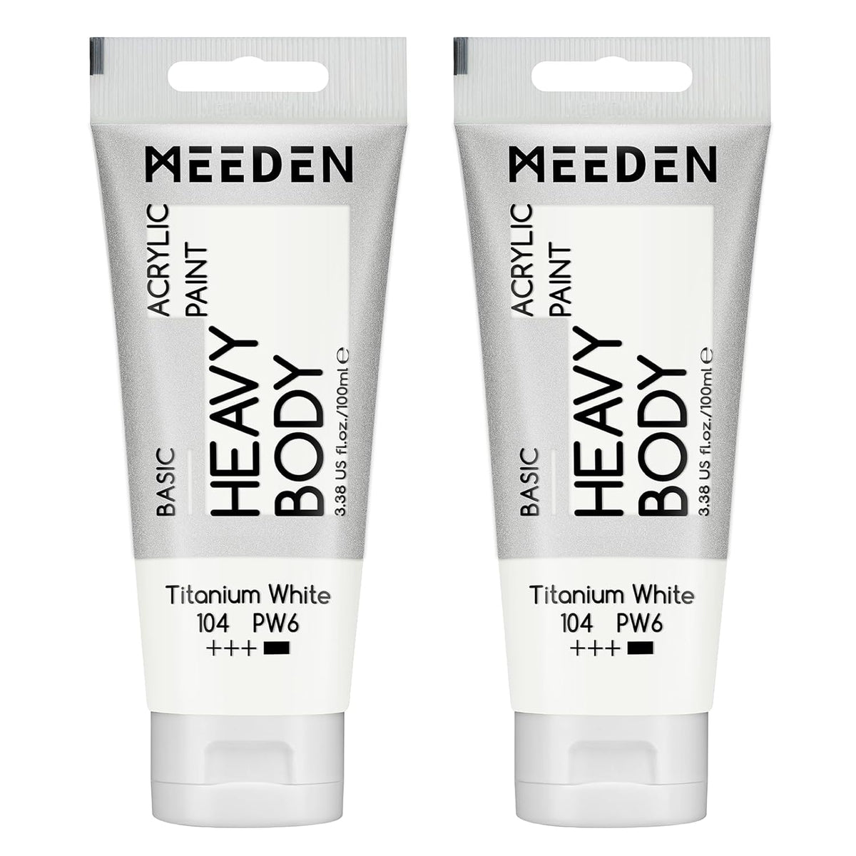 Titanium White Acrylic Paint: Pack Of 2 Heavy Body Acrylic Paints (100Ml/3.38Oz X 2 Tubes)