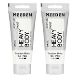 Titanium White Acrylic Paint: Pack Of 2 Heavy Body Acrylic Paints (100Ml/3.38Oz X 2 Tubes)
