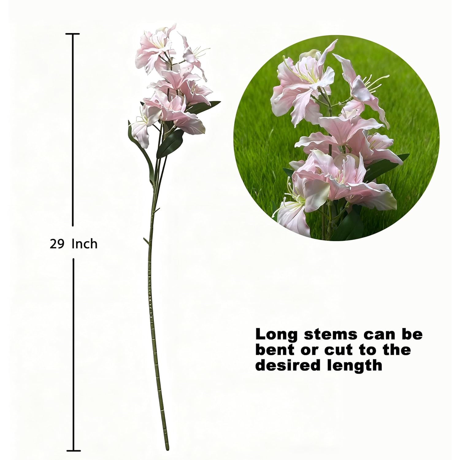 10-Bud Artificial Lily Flowers, 4 Pcs Fake Outdoor Flowers, Uv Resistant Faux Flowers For Outdoor Planters, Silk Flowers For Wedding Decoration (Pink)
