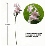 10-Bud Artificial Lily Flowers, 4 Pcs Fake Outdoor Flowers, Uv Resistant Faux Flowers For Outdoor Planters, Silk Flowers For Wedding Decoration (Pink)