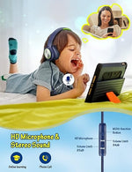 Kids Wired Headphones with Mic, 85dB/94dB Volume Limit, for School/Travel