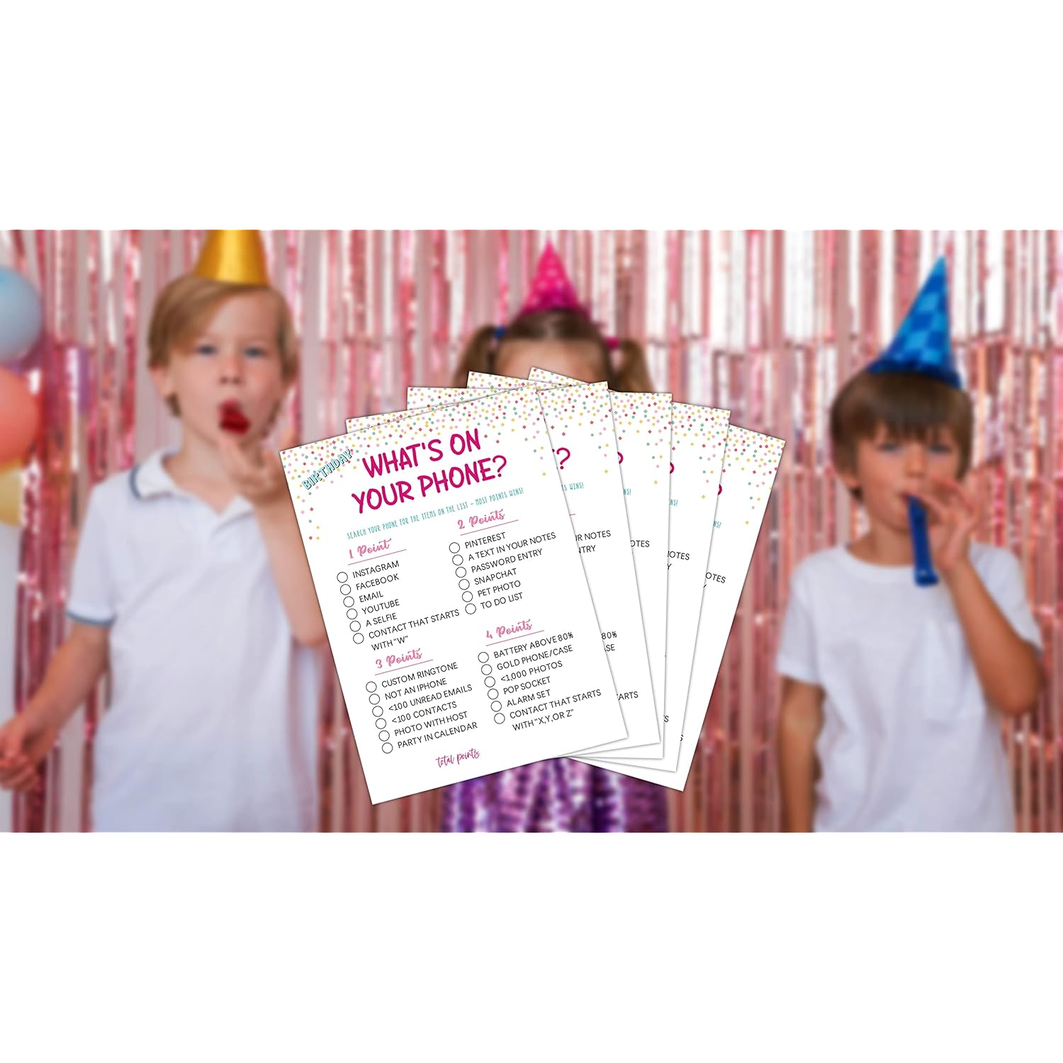 Birthday Game Cards - Teens Birthday Party Game - 30Cards – Birthday Game Card Set - (Birth09)