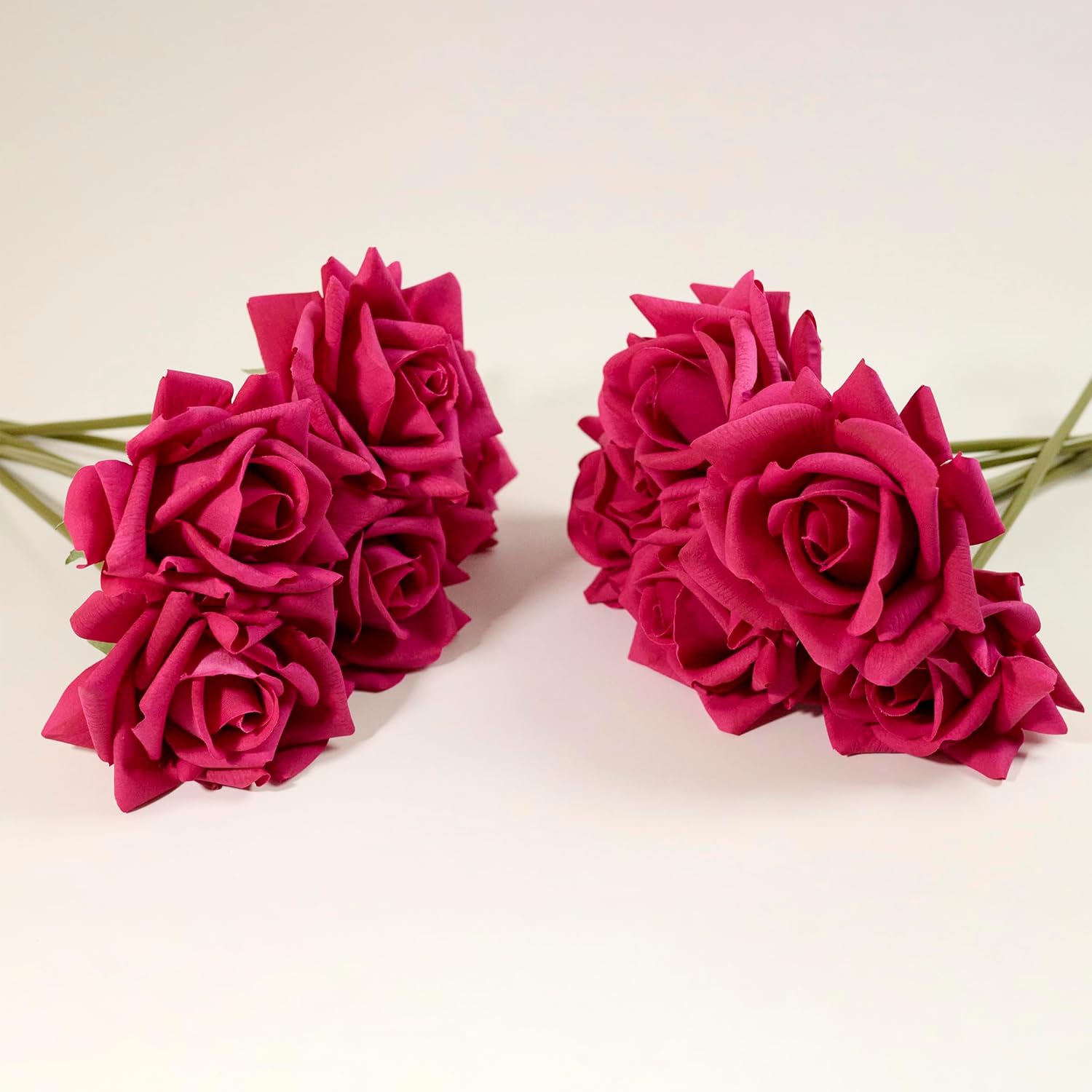 Real Touch Roses, Artificial Roses | 10Pcs Faux Mini Roses Bouquet,Real Touch Fuchsia Roses For Wedding Centerpiece, Home & Party Decor (Fuchsia)