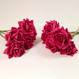 Real Touch Roses, Artificial Roses | 10Pcs Faux Mini Roses Bouquet,Real Touch Fuchsia Roses For Wedding Centerpiece, Home & Party Decor (Fuchsia)