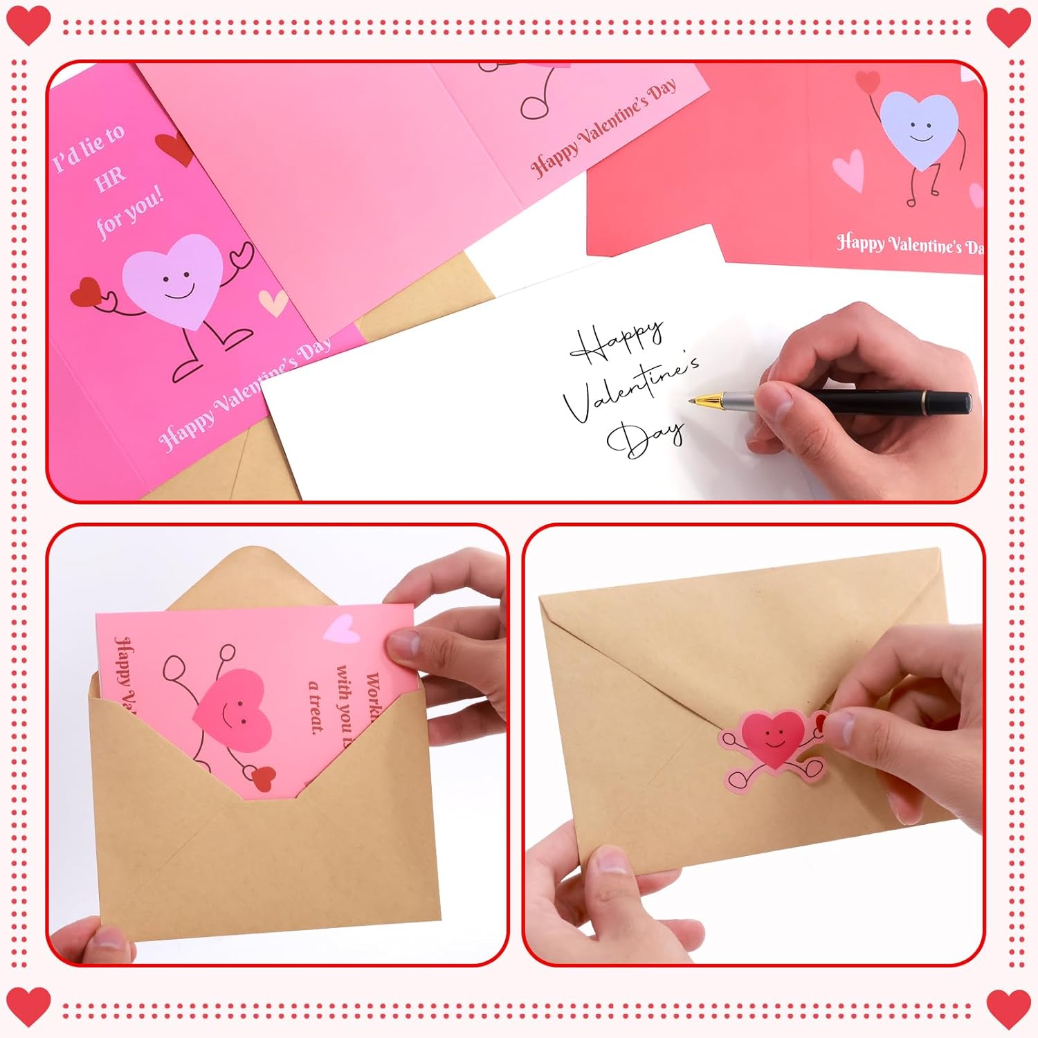30 Pcs Funny Valentine'S Day Coworker Cards Humorous Valentines Greeting Cards With Envelopes And Stickers Fun Coworker Note Card For Friends Colleague Employees Office School Supplies