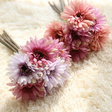 Artificial Gerbera Flower Artificial Daisy Flowers Bride Bridesmaid Holding Flowers 7 Stems Silk Daisies Flower Wedding Bouquet Living Room Office Party Garden Diy Decoration Purple