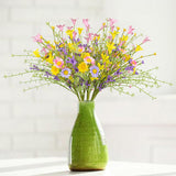 Artificial Spring Flowers 12 Pack Floral Picks 17” Tall Forsythia Stems With Berries For Flower Arrangements Centerpieces Indoor Outdoor Decorations
