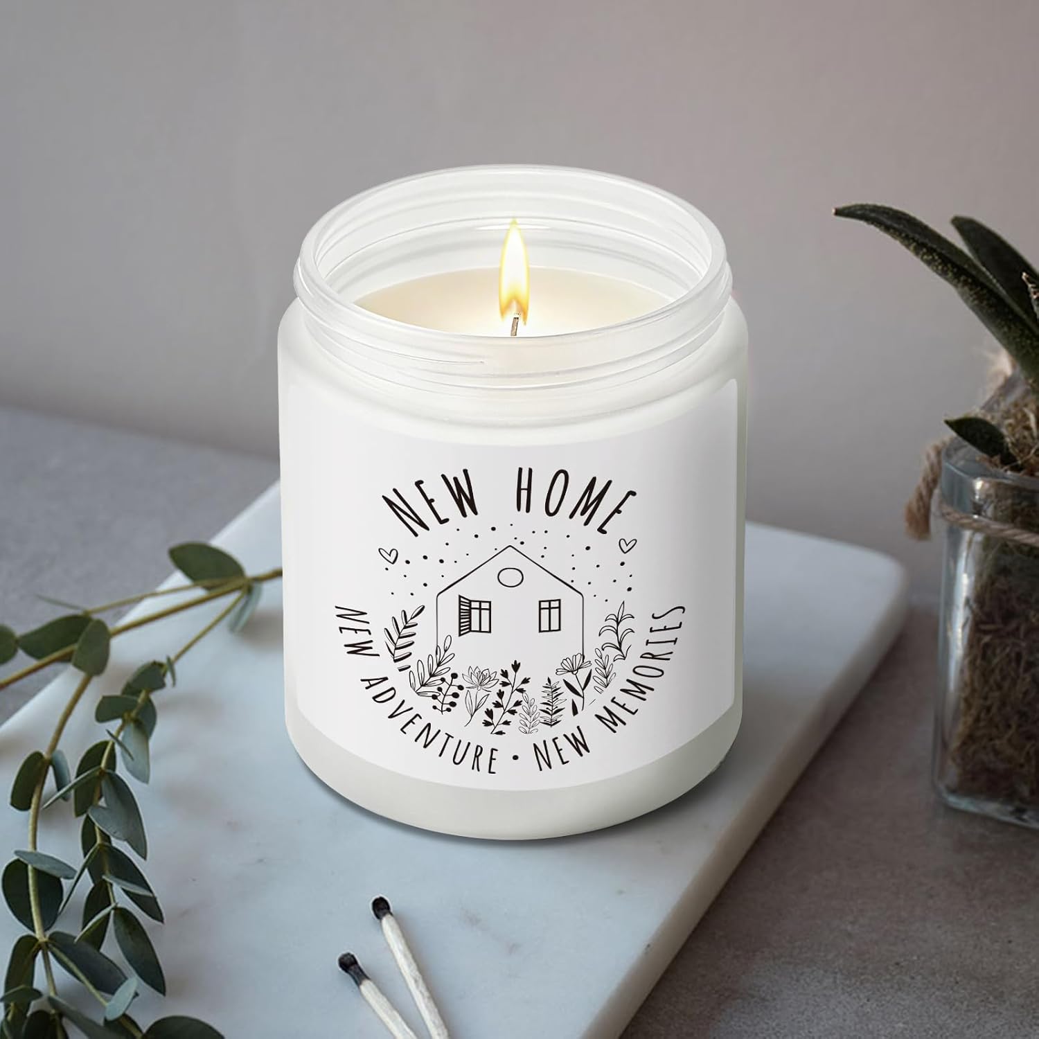House Warming Candle Gifts For First House, New Home New Adventures / Memories Candle, Perfect Housewarming Scented Candle For Friends First Time Homeowner Her Him, House Warming Decoration -73