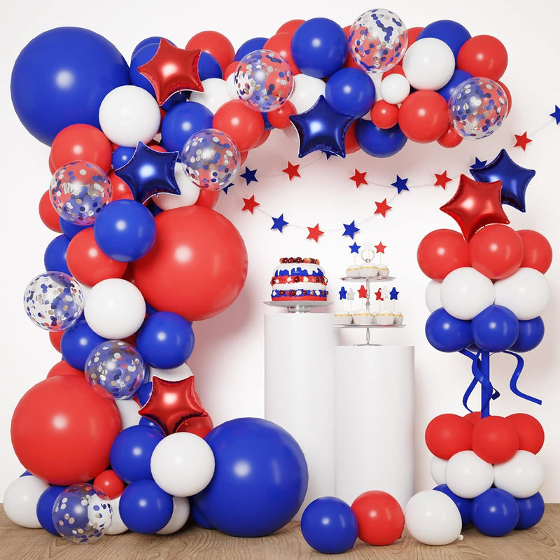 160Pcs Red White And Blue Balloons Garland Arch Kit Patriotic Balloon