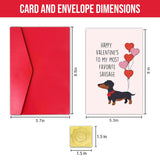 Dachshund Valentines Day Card For Him, Funny Valentine’S Day Card For Men Husband Boyfriend Fiance, Favorite Sausage Dog Theme Valentines Day Card