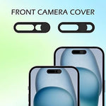 Webcam Cover for Phone 15/14 Series, Protect Privacy & Face ID - 2 Pack, Black