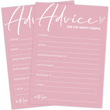 Pink Theme Bridal Shower Games - 25 Guest Cards, Wedding Advice Cards, Interactive Games - English, Modern Style, 2+ Players, Age 18+, 5X7 Inches, Pack Of 25