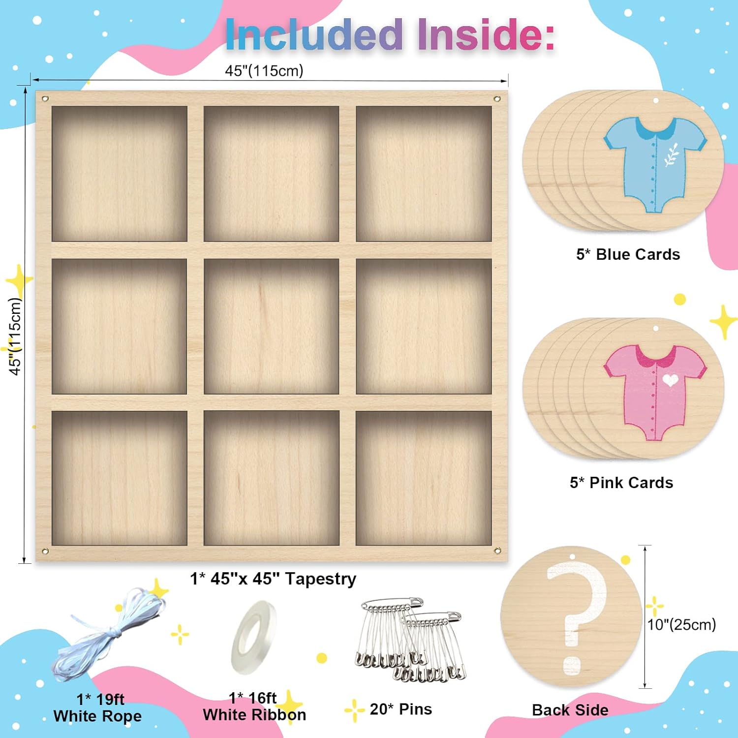 Gender Reveal Tic Tac Toe Board Game, Gender Reveal Games Tic-Tac-Toe For He Or She, Baby Gender Reveal Ideas Party Supplies, Boy Girl Sign, Baby Shower Gender Reveal Decoration Kit