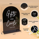 4 Pcs Acrylic Wedding Signs - 5X7 Inch Black Signage For Ceremony And Reception, Guest Book, Cards, Favors, In Loving Memory, Wedding Reception Decor
