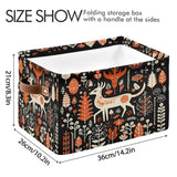 Orange Tree Deer Merry Christmas Foldable Storage Box Storage Basket Organizer Bins With Handles For Shelf Closet Living Room Bedroom Home Office 1 Pack