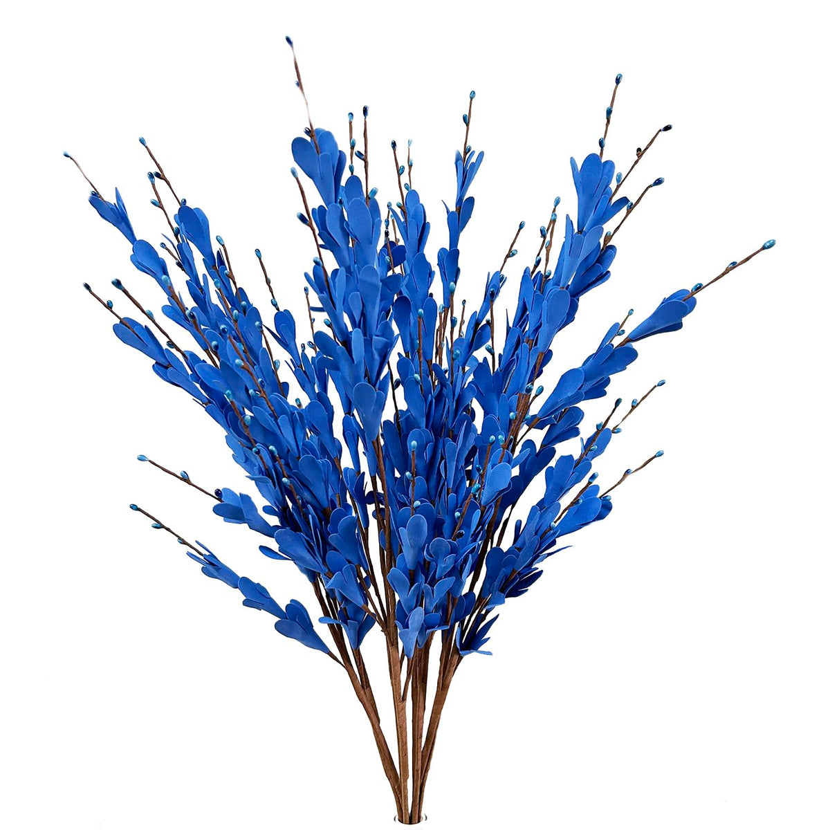 Artificial Flowers Jasmine 8 Pcs 31"/80Cm Faux Plants Bulk Fake Flower Bouquet For Vase Fillers Floral Arrangement Wreath Wedding Party Bouquets Garden Centerpieces Decor (Blue)