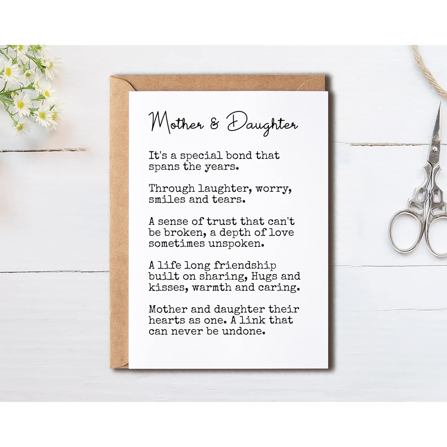 Mother And Daughter It'S A Bond That Spans The Years - Meaningful Gift Cards - Mum Card - Mum Birthday Card Daughter Card - Mother'S Day Card