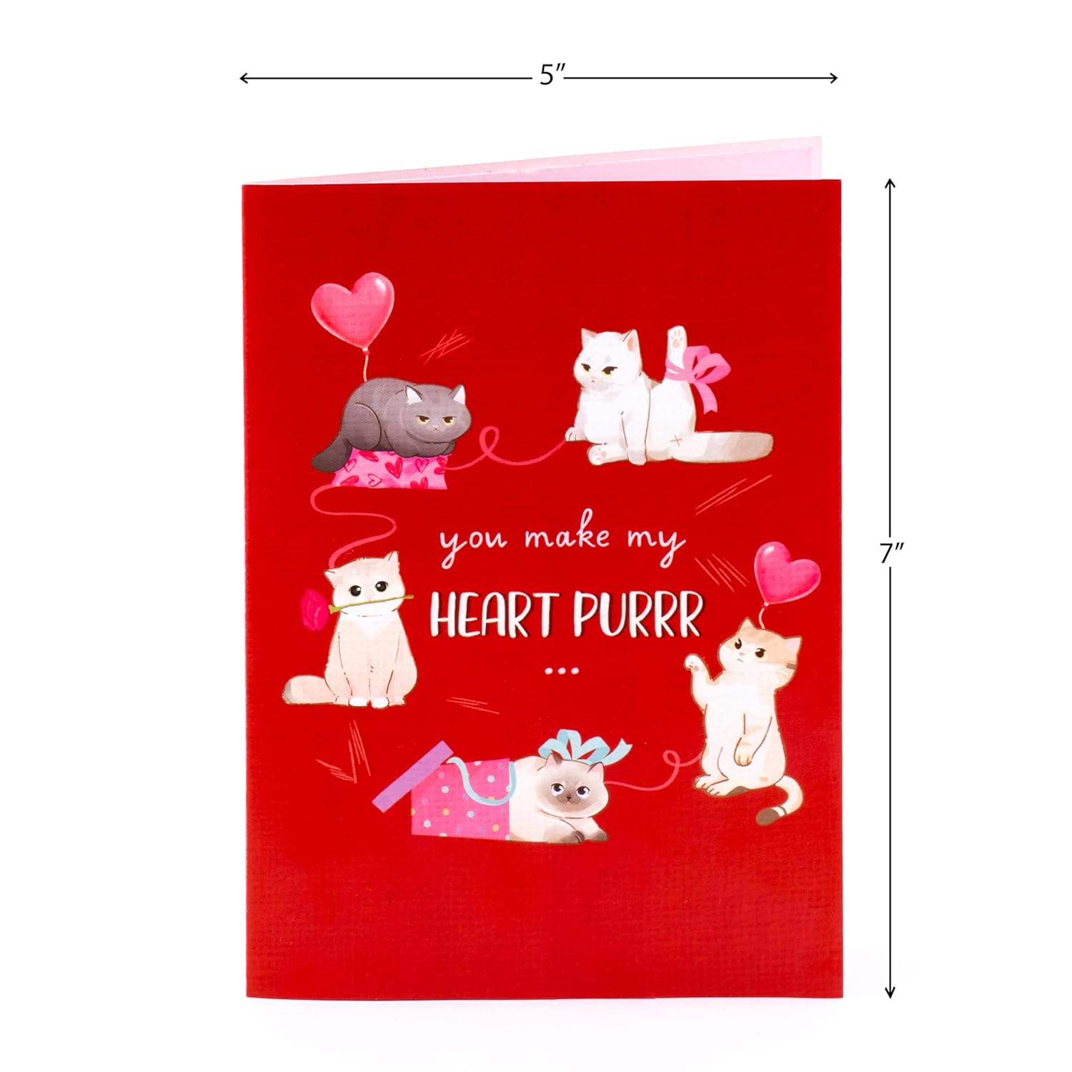 Happy Valentines Day Cats Pop Up Card, Hearts, Presents, Valentine'S Day, Love 3D Popup Greeting Cards, Lovely Gifts For Wife, Husband, Lovers, Kids, 5X7 - Includes Envelope And Message Note