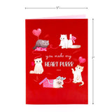 Happy Valentines Day Cats Pop Up Card, Hearts, Presents, Valentine'S Day, Love 3D Popup Greeting Cards, Lovely Gifts For Wife, Husband, Lovers, Kids, 5X7 - Includes Envelope And Message Note