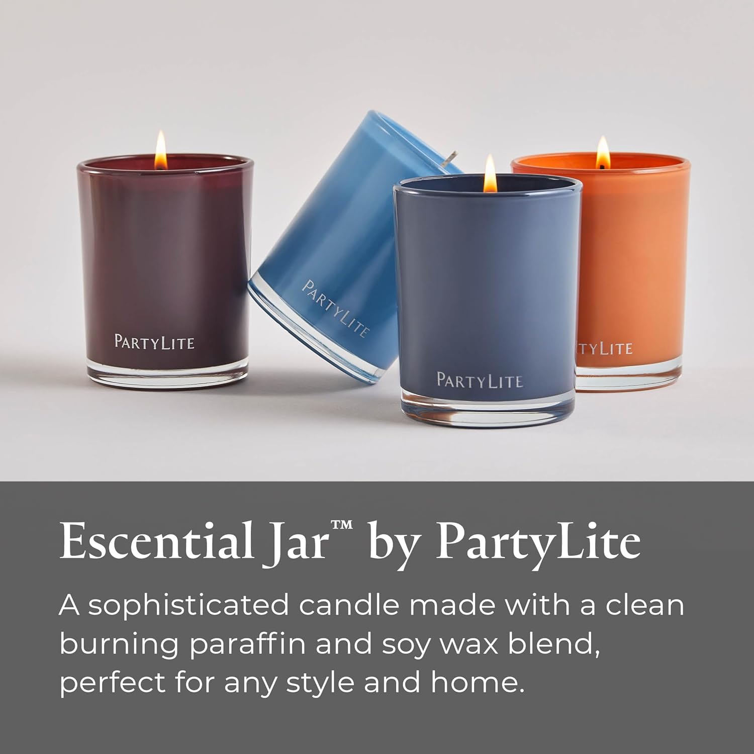 PartyLite Mulberry Scented Escential Jar Candle, Black Currant, BlackBerry, Mulberry & Pomegranate, 7.75oz, 1-Wick Aromatherapy Glass Jar, Reusable, 50 Hour Burn Time