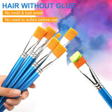 1 Inch Flat Paint Brushes For Acrylic Painting,12 Pieces Large Synthetic Paint Brushes Bulk With Wooden Handle For Acrylic, Watercolor, Oil, Crafts, Face Body Art