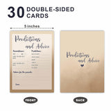 Baby Shower Prediction And Advice Game Kit - 30 Khaki Double Side Fill-In Game Cards For Baby Boy & Girl - Gender Reveal, Baby Announcement, Gender Neutral, Party Favor & Supplies - F1
