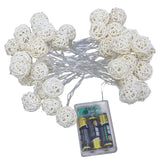 Rattan Ball String Lights, 8.2Ft 20 Led Battery Powered Sphere Christmas Lights, Indoor Fairy String Lights Decorative F