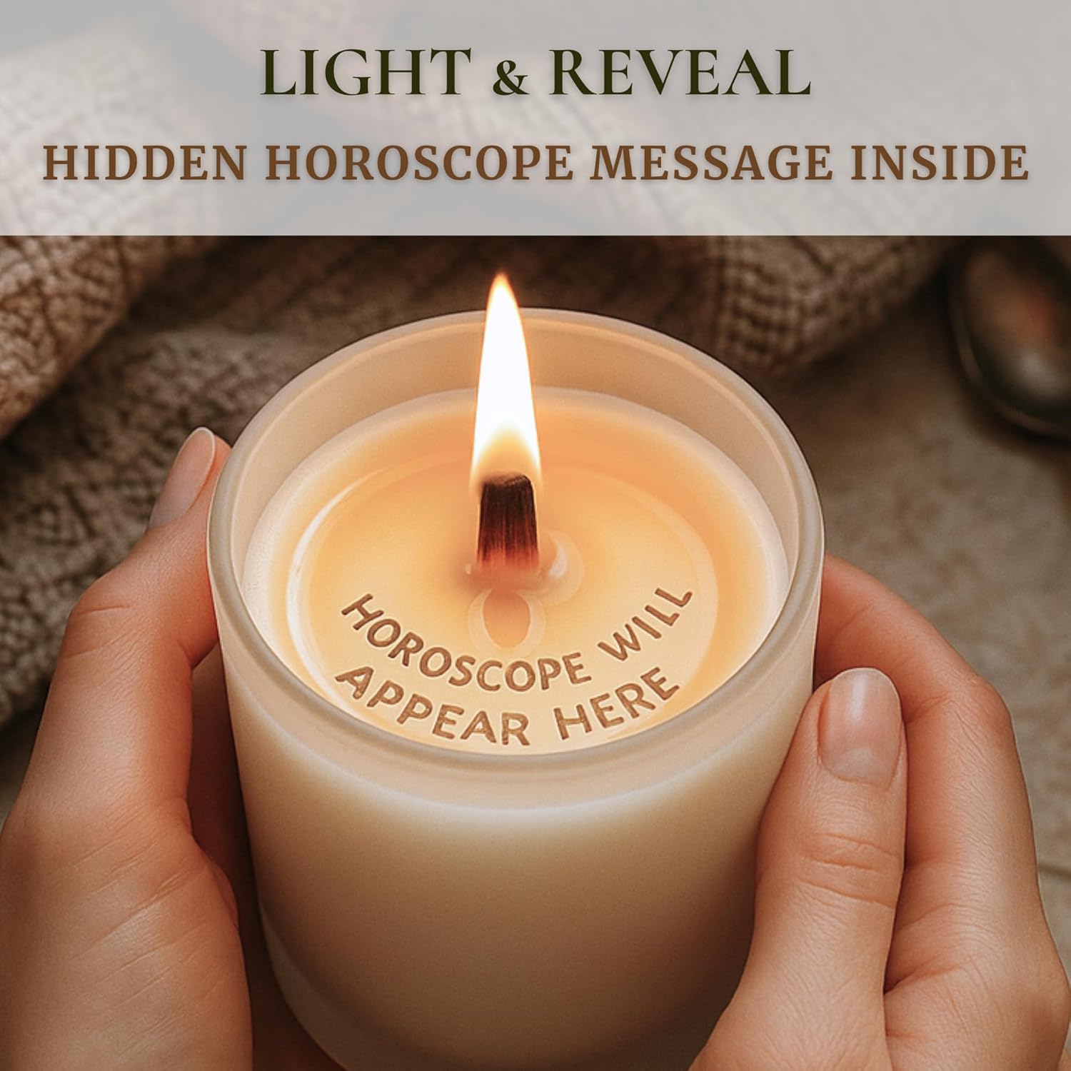 Cancer Zodiac Candle – Personalized Horoscope Reveal Candle | Astrology Gift For Cancer | Coconut & Soy Wax, Custom Scented | Monthly Horoscope Inside | Unique Zodiac Birthday Gift