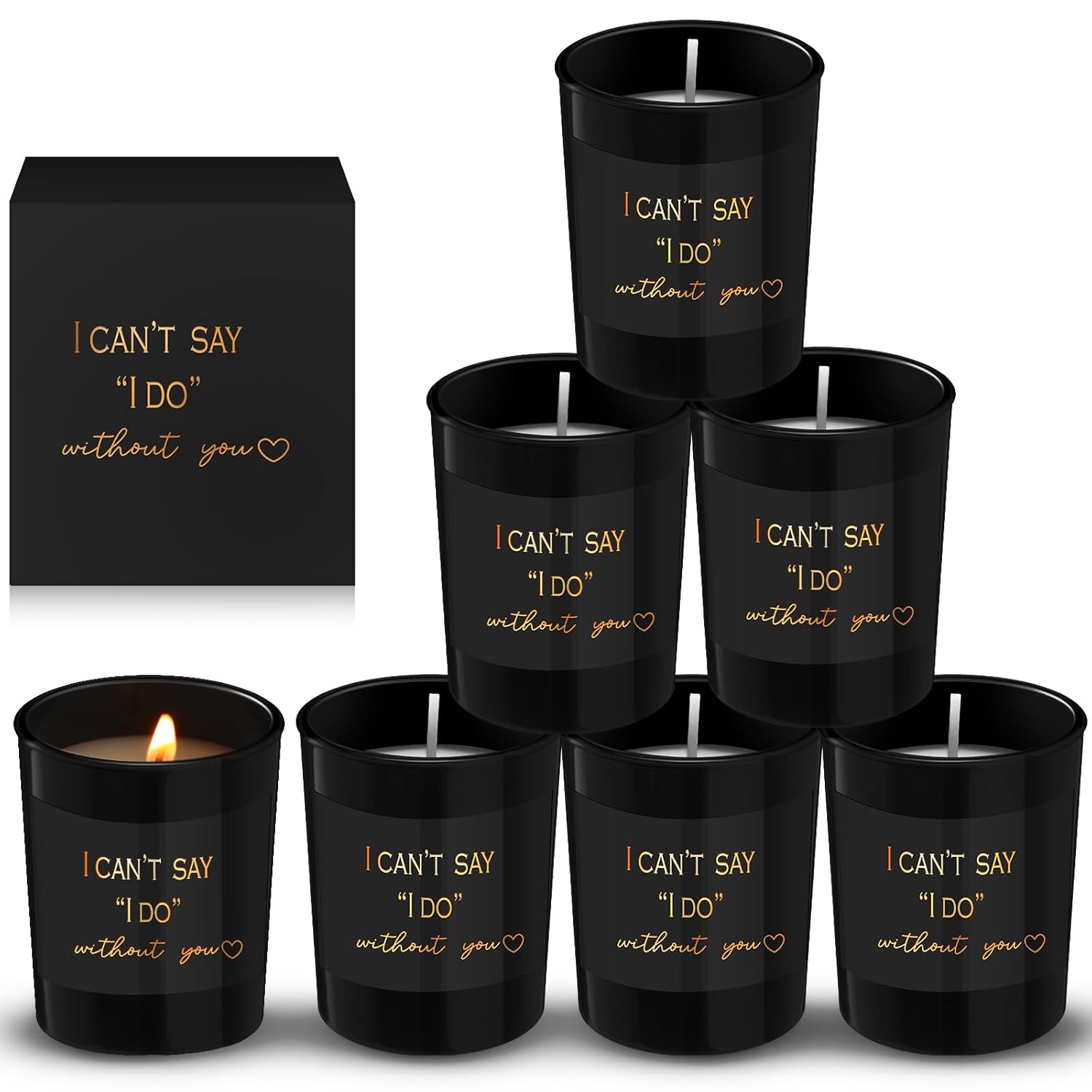 6 Pcs Bridesmaid Proposal Gifts I Can'T Say I Do Without You Candles Bridesmaid Gifts Natural Soy Wax Candles With Boxes For Best Friends Wedding(Classic Style)