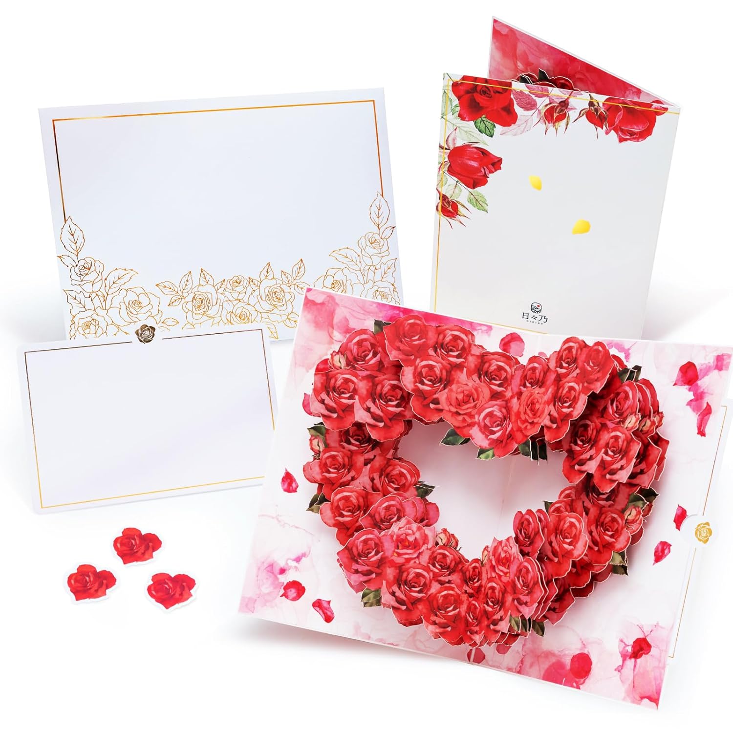 3D Pop-Up Rose Card | With Slide-Out Message Note | Handcrafted Floral Design | Romantic Greeting Card For Valentine’S Day, Anniversaries, Birthdays, Weddings & Special Moments | Designed In Japan
