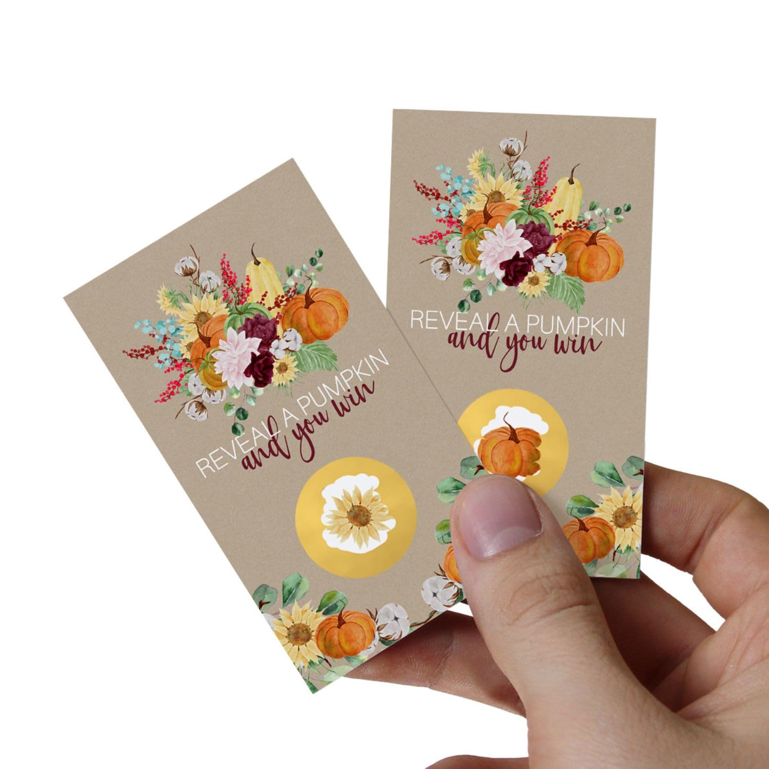 Harvesting Pumpkin Scratch Off Cards 30 Pack - Fun Halloween Decor And Baby Shower Games - Gender Reveal, Rustic Wedding, Fall Bridal Shower, Prize Drawings