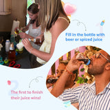 Bottle Chug Baby Shower Game Set - 6 Sets Hilarious Juegos Para Baby Shower Big Bottles Adult Diapers Balloons For Bottle Chug Changing Diaper Race Gender Reveal Party Decorations