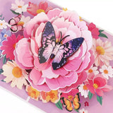 Butterfly Garden 3D Greeting Card,Elegant Floral Pop Up Birthday Card For Birthday,Christmas,Mother’S Day, Wedding,Anniversary