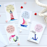 Mini Nautical Boat Anchor Shrimp Lighthouse Valentines (Wallet-Sized Valentines With Tiny Envelopes) Ocean And Sea Cards For Valentine'S Day (Set Of 24)