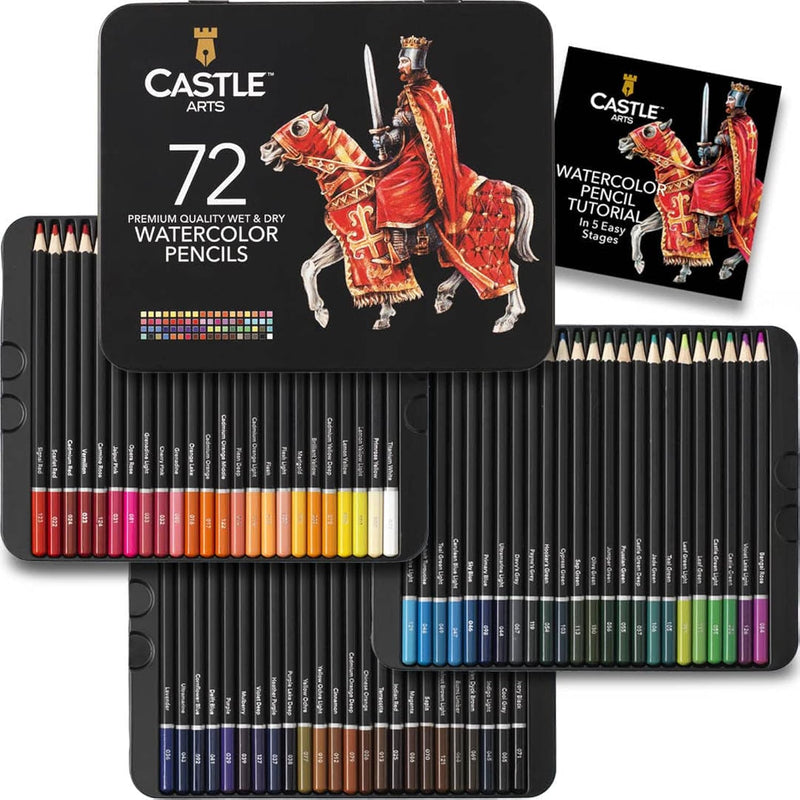 72 Watercolor Pencils Set | Vibrant Pigments For Blending, Drawing And Paintin