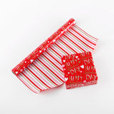 Red Wrapping Paper Roll, 17 Inch X 32.8 Feet, Happy Valentine'S Day - Colorful Stripes Design Gift Wrap For Valentine'S Day, Wedding, Bridal Shower, Birthday, Baby Shower, Party