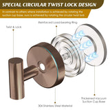 Suction Cup Hooks For Shower,Heavy Duty Shower Towel Suction Hooks,No Drill Wall Mounted Towel Hooks For Bathrooms Wall,Kitchen,Glass,Mirror,Tile To Hang Towels,Robes,Coat-Champagne Bronze(2 Pack)