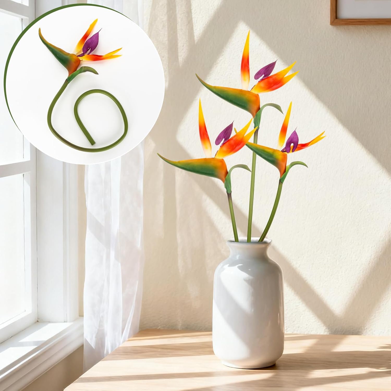 Bird Of Paradise Artificial Plant - 2Pcs Uv Resistant Artificial Outdoor Plants Birds Of Paradise Plant Artificial Giant Flowers For Decoration Hawaiian Party Decorations Hawaiian Flowers 24"