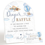 7" X 10" Baby Shower Decoration - Sky And Planes - 50 Pieces Of Diaper Raffle Tickets, And 1 Sign Baby Shower Game, Diaper Raffle Tickets, Suitable For Party Table Decoration & Games - A10