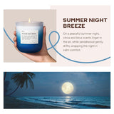 Summer Night Breeze Scented Candle, 11Oz Aromatherapy Soy Wax Candles For Home Scented, Fruits, Flower, Wood Scent, Long Burning Time, Gifts For Women, Men, Friend, Relaxation & Stress Relief