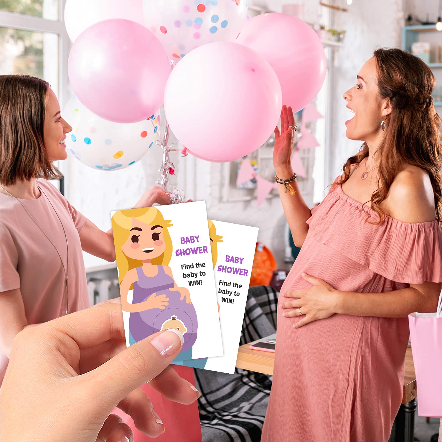 40 Cute Baby Shower Games - Scratch Off Lottery Ticket Raffle Cards - 4 Winners & 4 Loser Designs