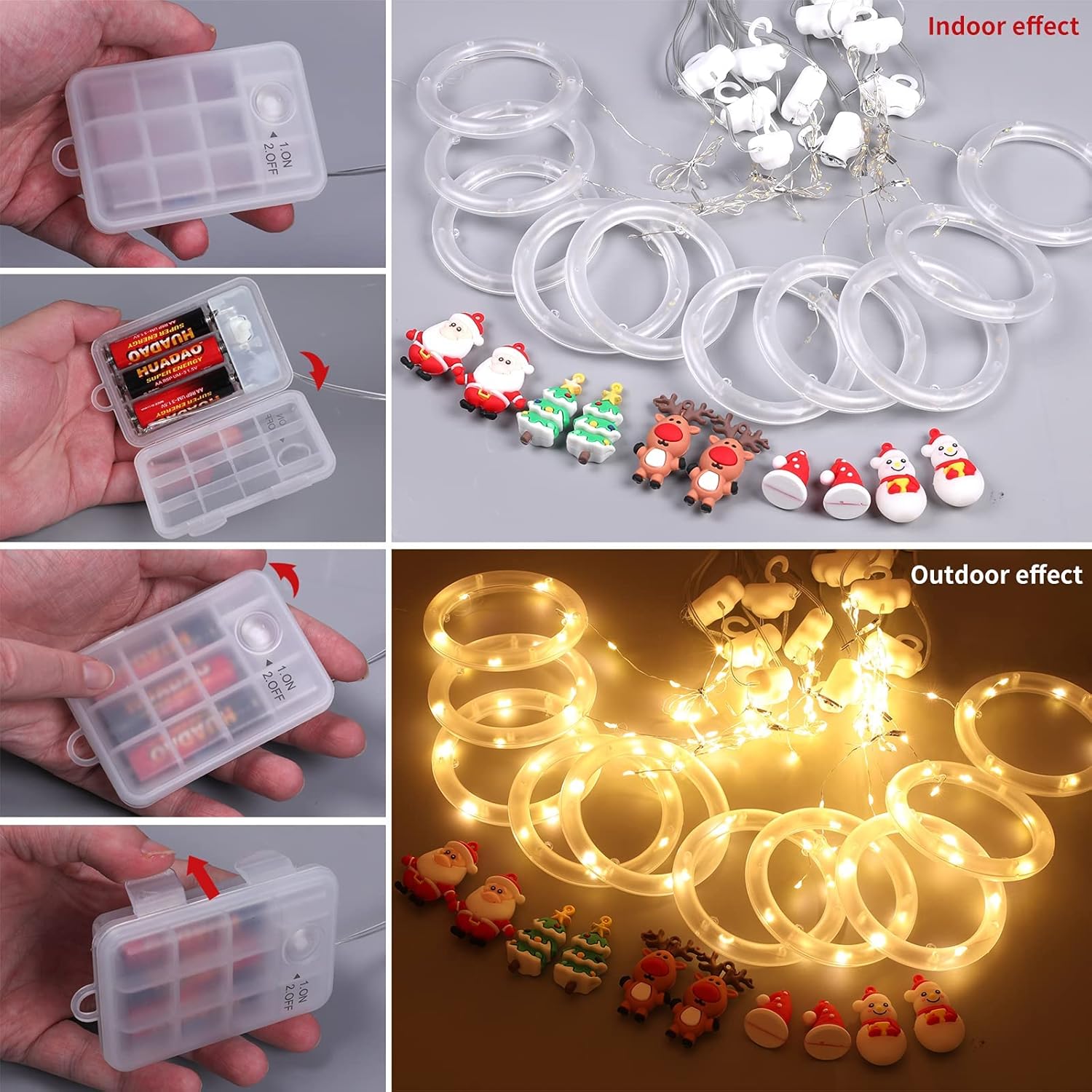 Christmas Lights, 120 Led Lights 9.84 Feet Long Christmas Decorations Lights, With Flashing Bubble Lights,10 Cute Round